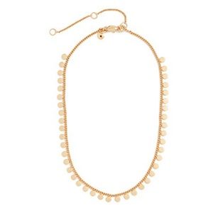 Madewell Circle Dot Choker Length Gold Plated Chain Necklace